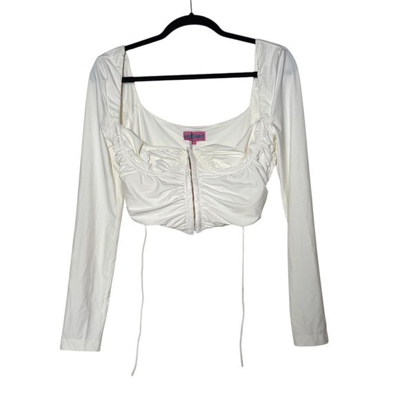 Edikted White Corset Top Long Sleeve Size Large NWT Cute - Picture 1 of 10